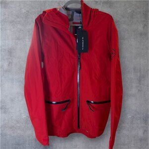 J. Lindeberg Men’s Golf Jacket Rain Windbreaker Small Red TX Shield Aerial Lite